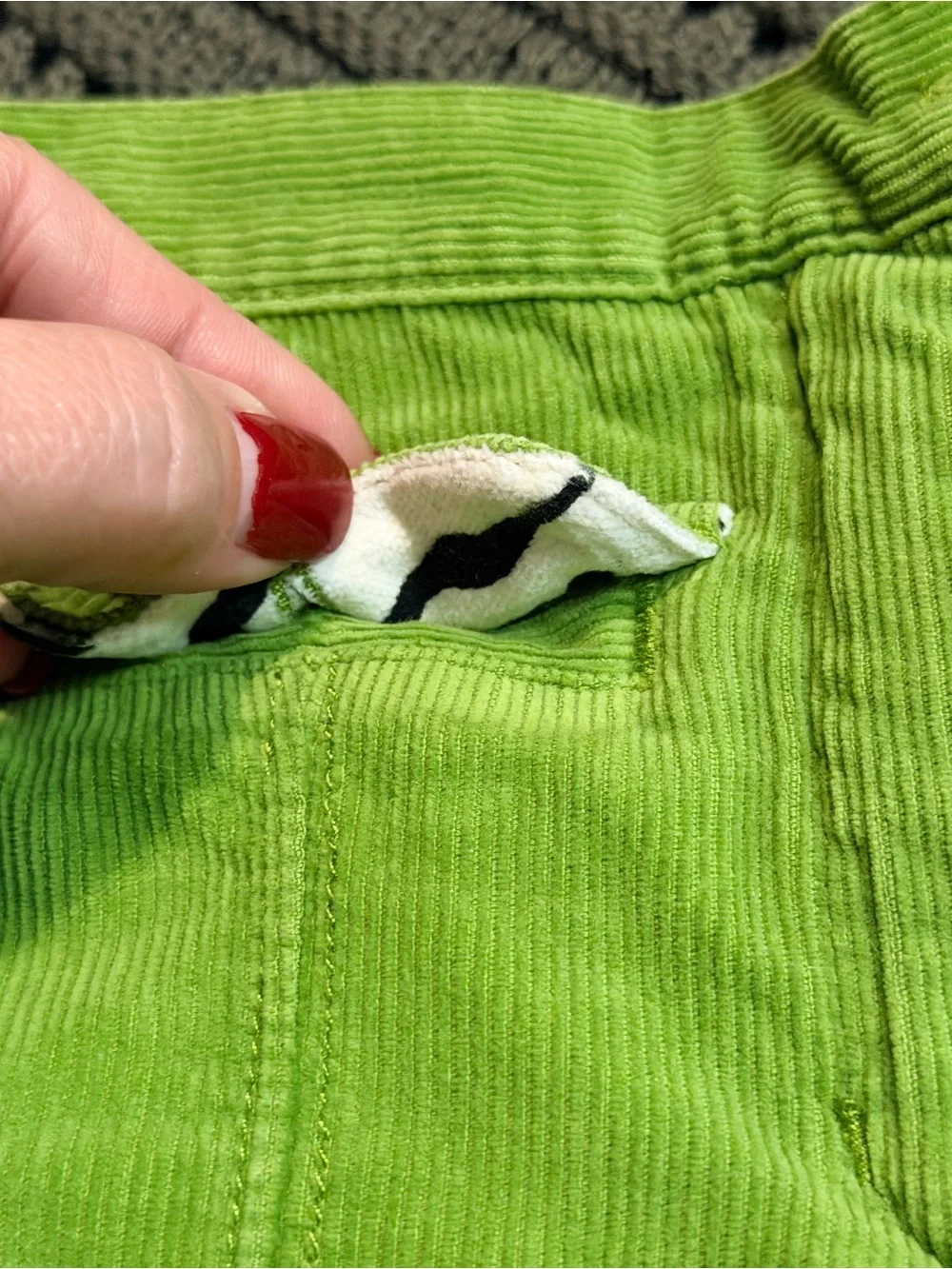 Gymboree vintage Mod Zebra Bright Green Corduroy pants